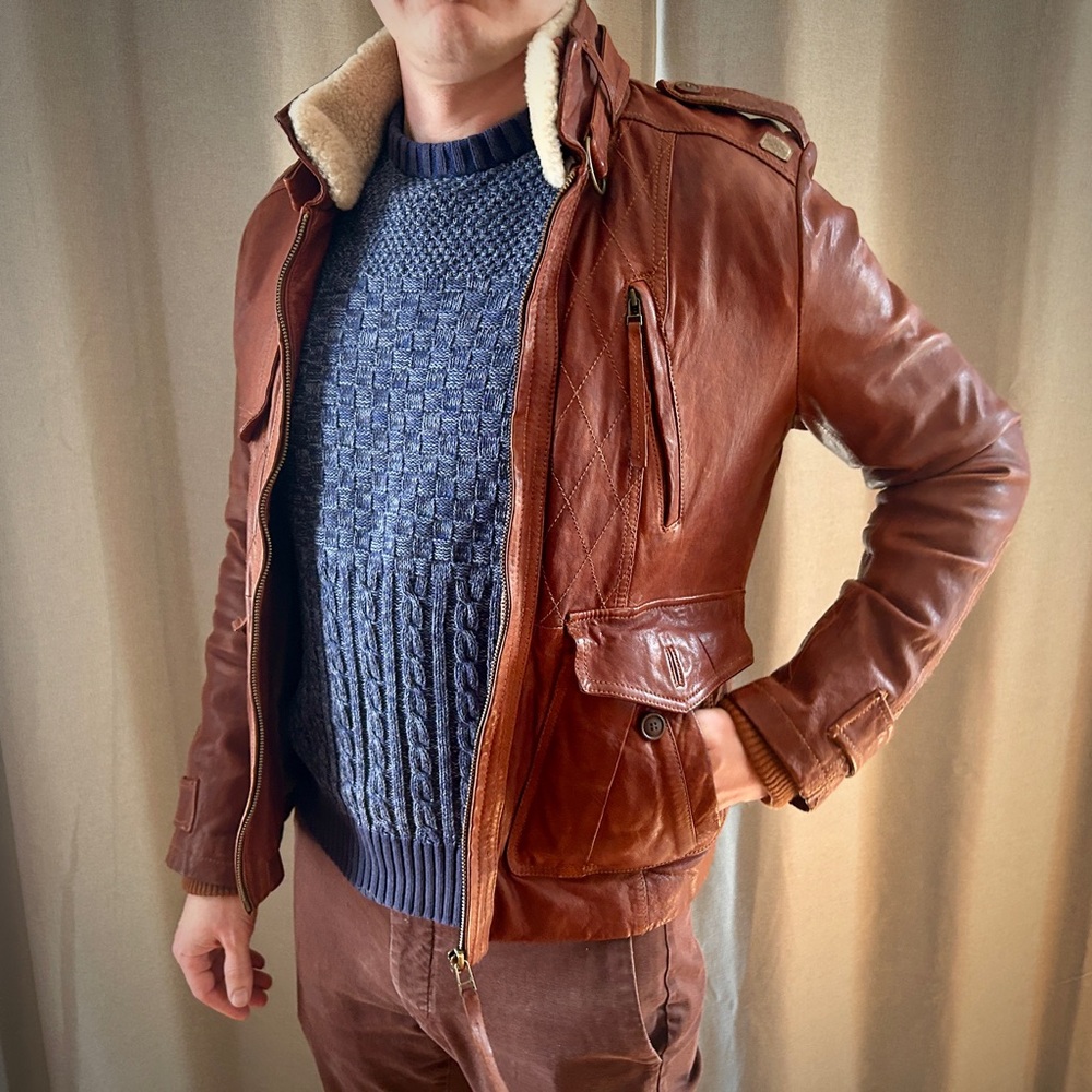 Thursday Island Brown Leather Jacket